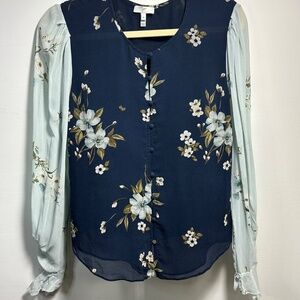 Joie Floral Silk Button Down Fairy